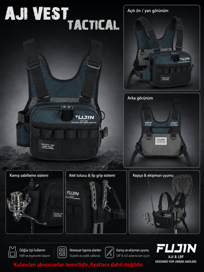 Fujin Tactical Vest Indigo Balıkçı Çantası