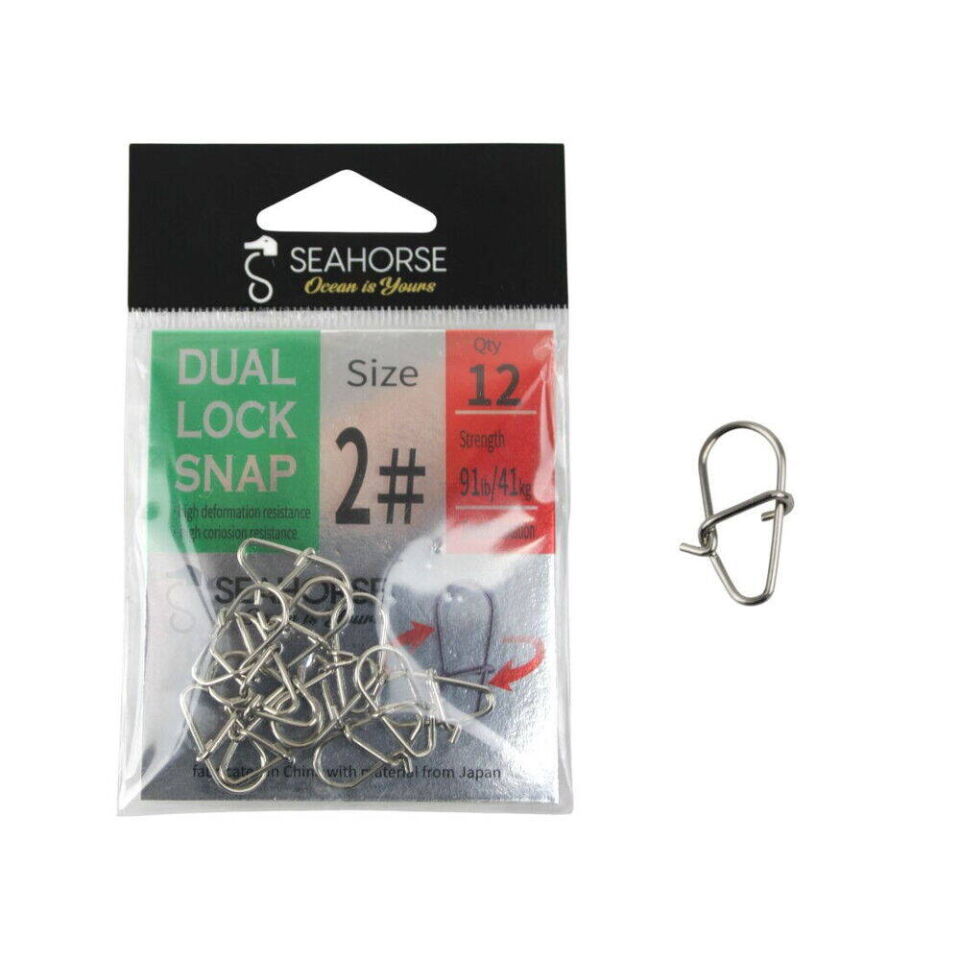 Sea Horse Dual Lock Snap Nickel Qty12 2 no