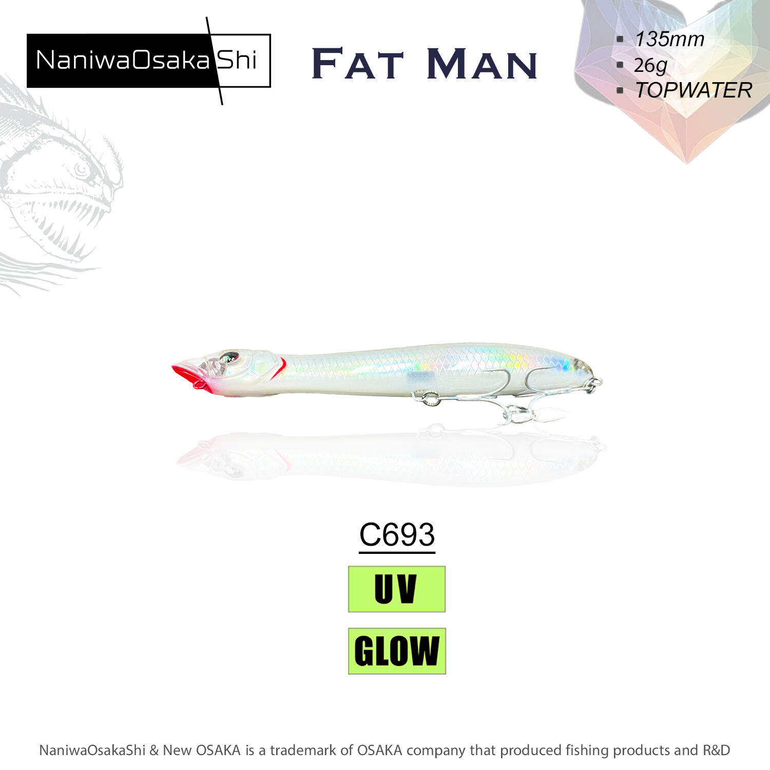 NaniwaOsakaShi Fat Man 135mm 26Gr Topwater C693