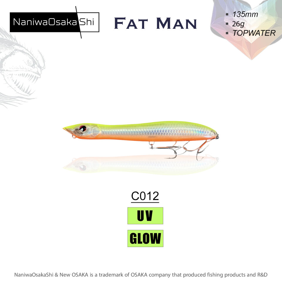 NaniwaOsakaShi Fat Man 135mm 26Gr Topwater C012
