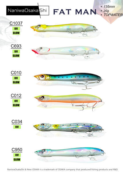 NaniwaOsakaShi Fat Man 135mm 26Gr Topwater C034