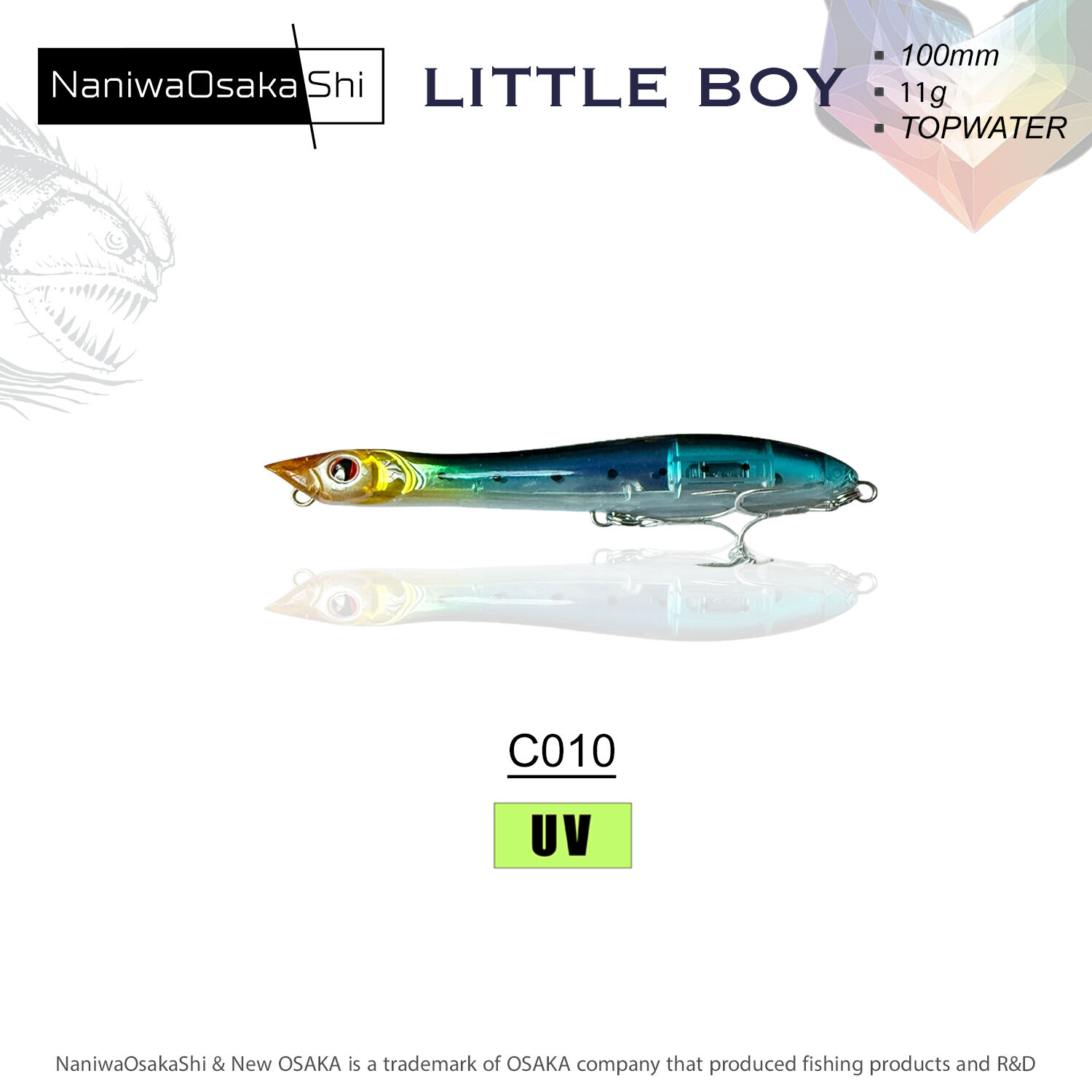 NaniwaOsakaShi Little Boy 100mm 11Gr Topwater C010