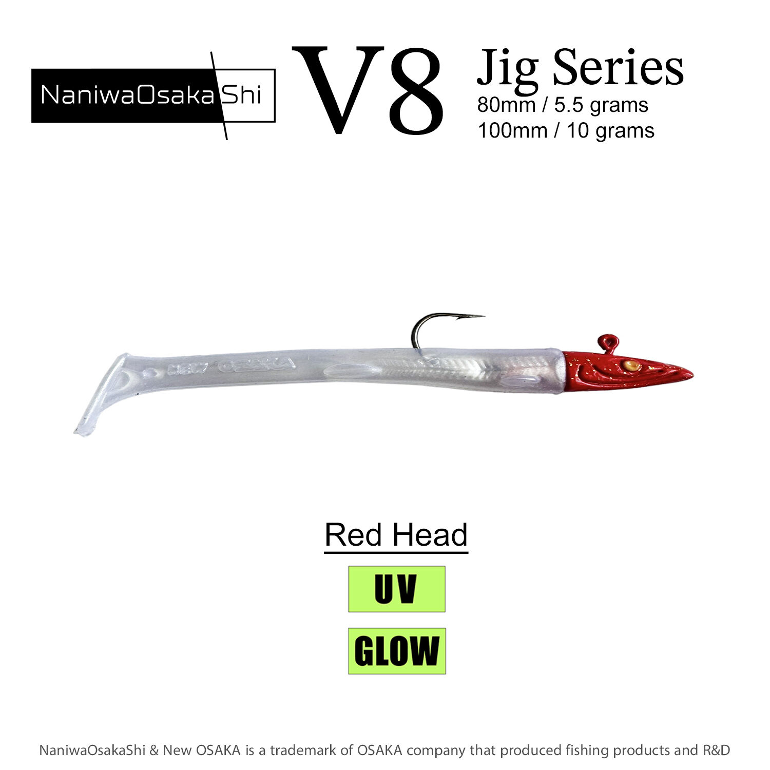NaniwaOsakaShi V8 Jig Series 80mm 5,5Gr Red Head