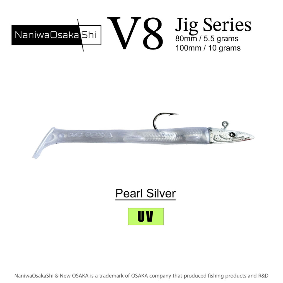 NaniwaOsakaShi V8 Jig Series 80mm 5,5Gr Pearl Silver