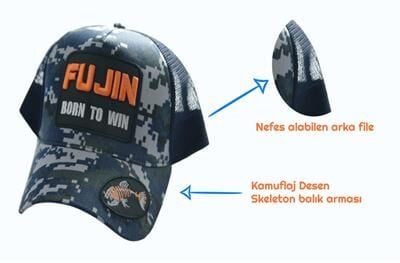 Fujin Armalı Kamuflaj Balıkçı Şapkası