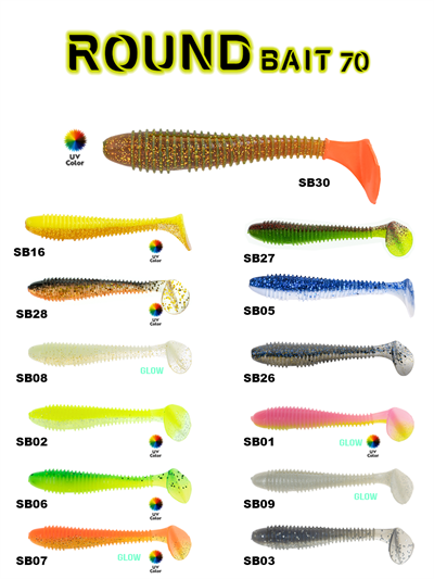 Fujin Round Bait 70mm #SB001  Silikon Balık