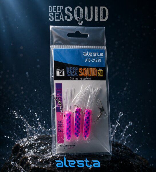 Deep Sea Squid X0297 3K 7cm 0.50 #2/0 Purple Pink