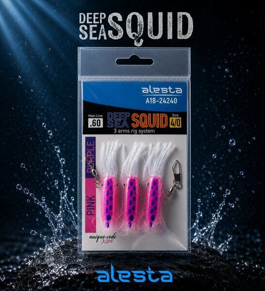 Deep Sea Squid X0297 3K 7cm 0.60 #4/0 Purple Pink