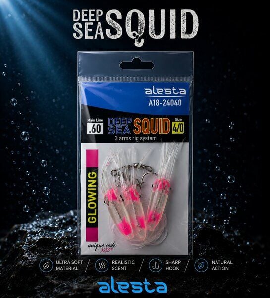 Deep Sea Squid X0297 3K 7cm 0.60 #4/0 Glow Pink