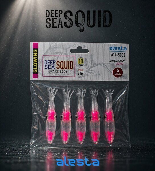 Deep Sea Squid X6152 Glow Pink 10cm 5P