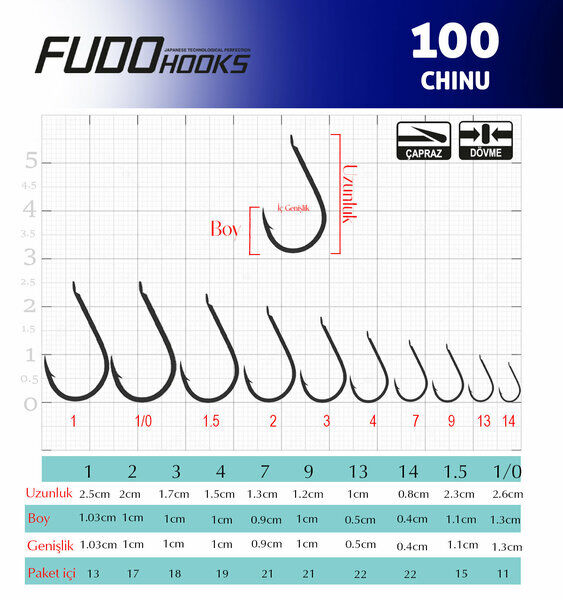 Fudo 1000 Chinu Nikel Olta İğnesi 6 no
