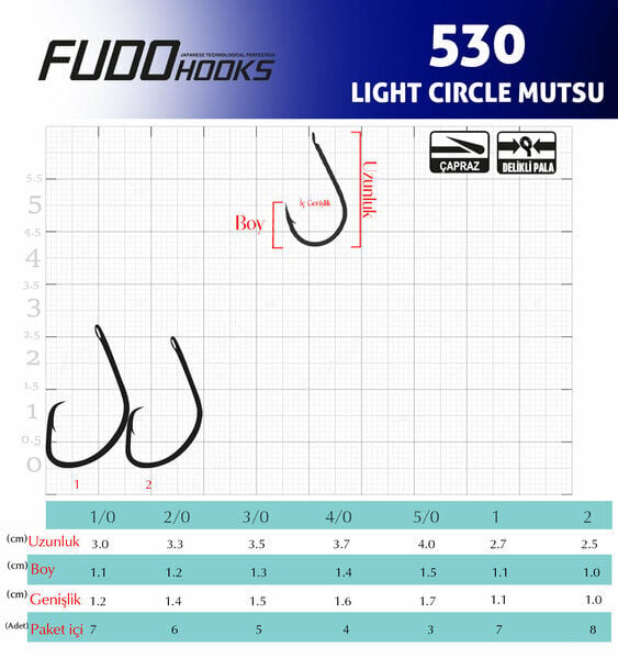 Fudo 5301 Light Circle Mutsu Black Nikel Olta İğnesi